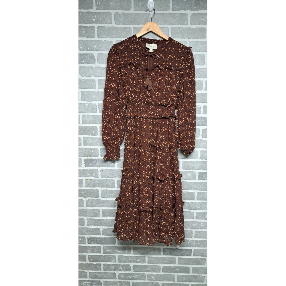 Cleobella Romina Tiered Midi Floral Dress Women Long Sleeves Dress XS